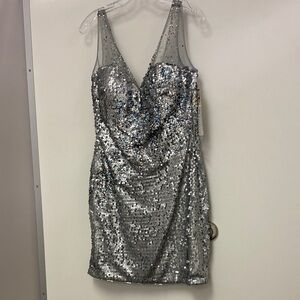 Silver Sequin Dress